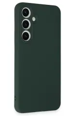 Newface Samsung Galaxy S24 FE Kılıf Nano içi Kadife Silikon - Koyu Yeşil