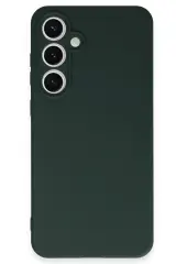 Newface Samsung Galaxy S24 FE Kılıf Nano içi Kadife Silikon - Koyu Yeşil