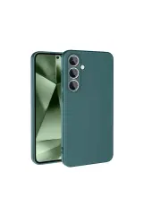 Newface Samsung Galaxy S24 FE Kılıf Nano içi Kadife Silikon - Koyu Yeşil