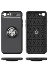 Newface iPhone 7 Kılıf Range Yüzüklü Silikon - Kırmızı