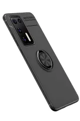 Newface Huawei P40 Kılıf Range Yüzüklü Silikon - Siyah
