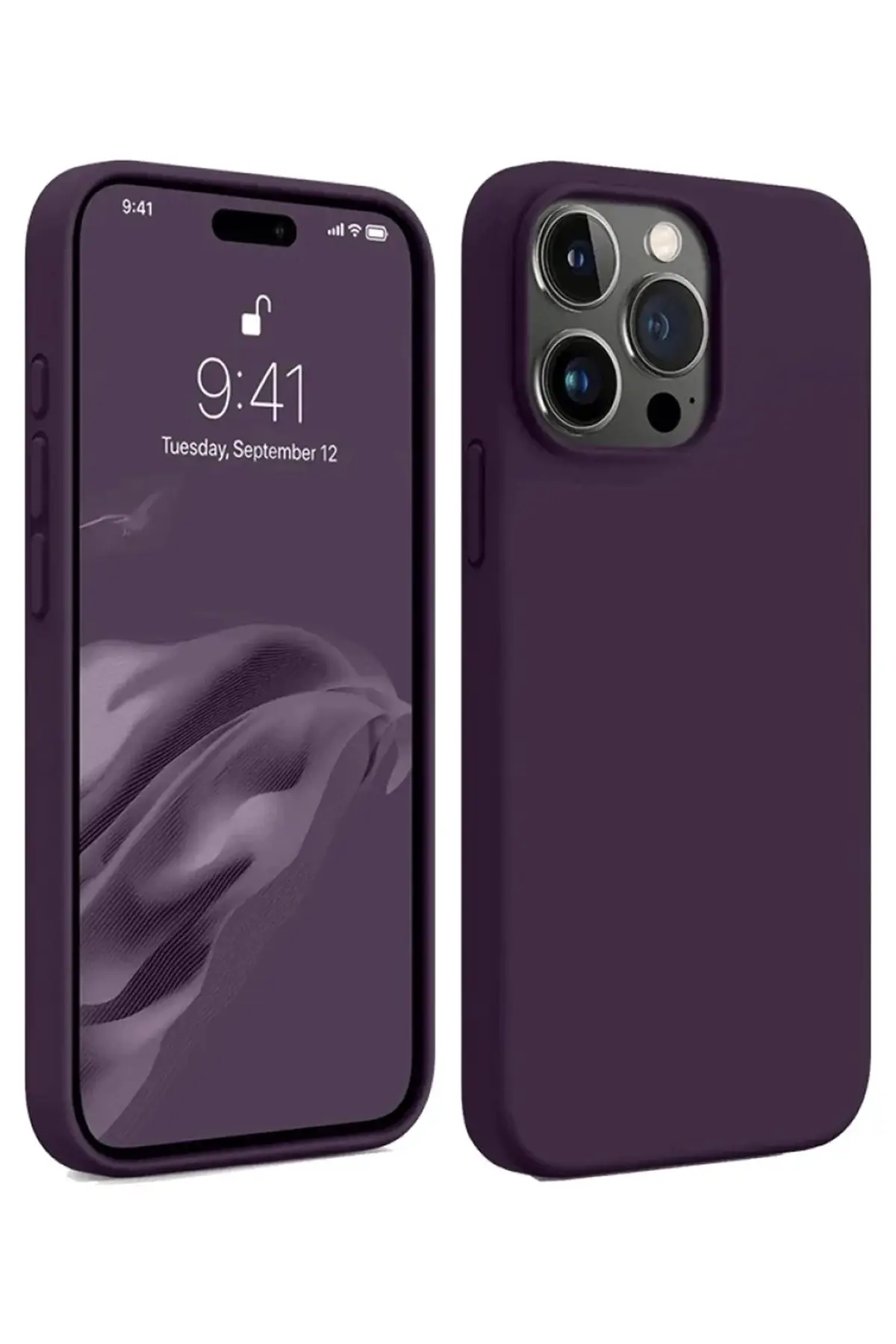 Newface iPhone 15 Pro Max Kılıf First Silikon - Mürdüm