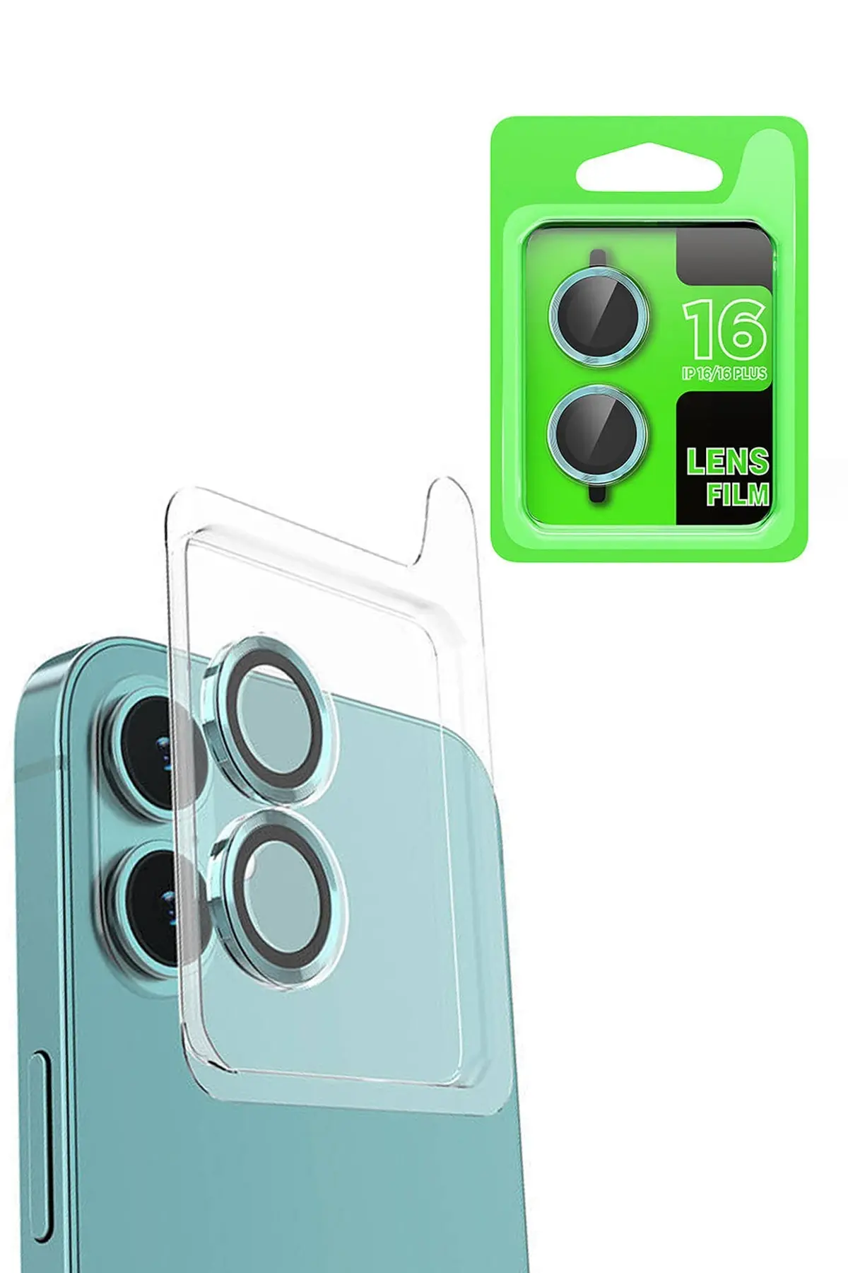 Newface iPhone 16 Plus Raze Metal Kamera Lens - Turkuaz