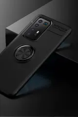 Newface Huawei P40 Pro Kılıf Range Yüzüklü Silikon - Siyah