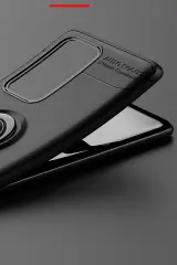 Newface Huawei P40 Pro Kılıf Range Yüzüklü Silikon - Siyah-Mavi